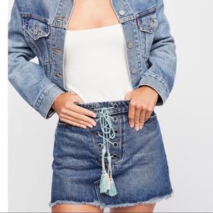 Free people kaia lace up skirt